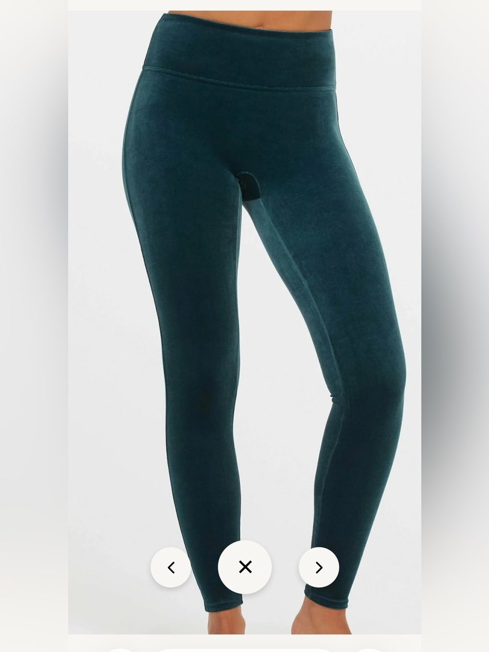 SPANX Velvet High-Rise Leggings in Malachite Green sz L. Business Casual, Fall